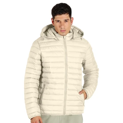 LIBERTY JACKET MEN, Gesteppte Jacke mit Kapuze, Weiss gebrochen