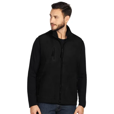 POLARIS VEST, Polar-Fleece-Weste, 280 g/m2, Schwarz