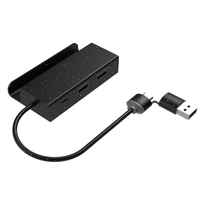 TANOS, 3-Port-USB-Hub, Handyhalter, Schwarz