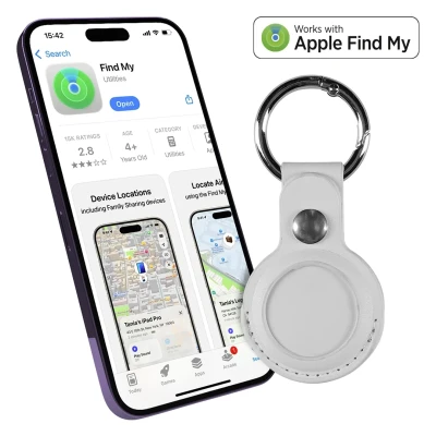 LOCATEPRO, Find-My-Schlüsselanhänger mit Ortungsfunktion, Weiss