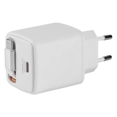 GANT 30W, wall charger with retractable cable, 30w, white