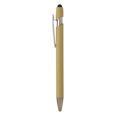 BOLD, metal "touch" ball pen with paper sleeve, beige