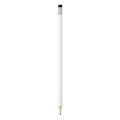 PIGMENT WHITE, Holzbleistift HB mit Radiergummi, Schwarz