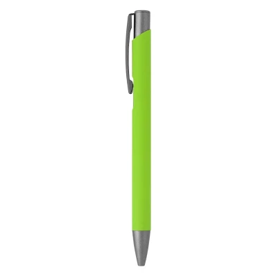 OGGI SOFT GRAY, Kugelschreiber aus Metall, Lime-Grün