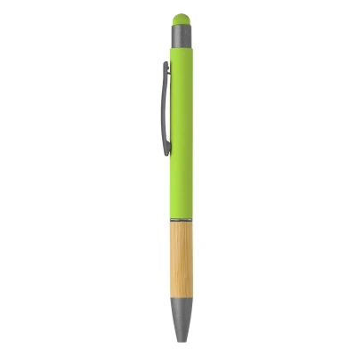 TITANIUM TOUCH BAMBOO, metal "touch" ball pen, kiwi