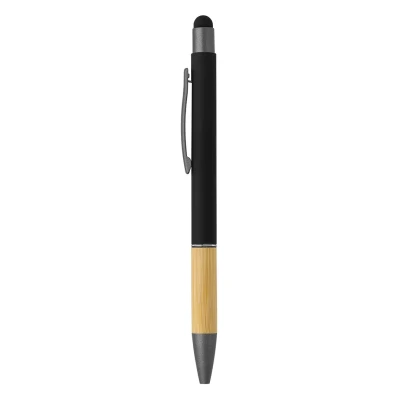 TITANIUM TOUCH BAMBOO, metal "touch" ball pen, black