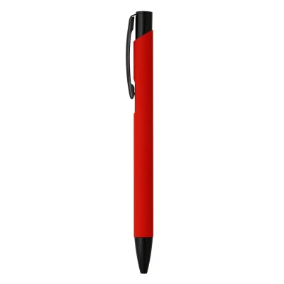 OGGI SOFT BLACK, Kugelschreiber aus Metall, Rot