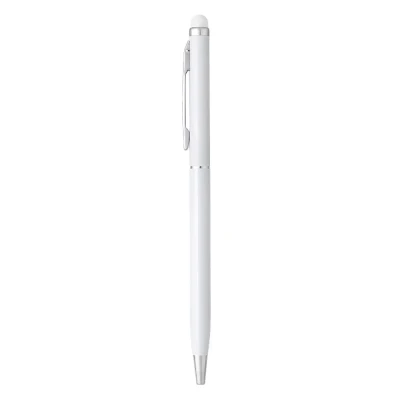 ALBERGO, Kugelschreiber aus Metall mit Touch Stylus Funktion, Weiss