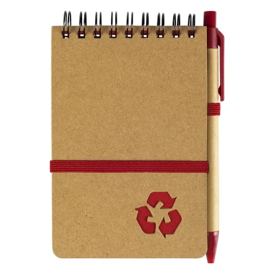 GREEN, Notizbuch mit Stift, Rot