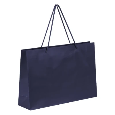 DINA HO, paper bag,  matt laminated, 190 g/m2, blue