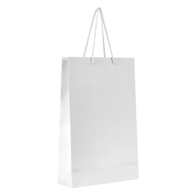 DINA, Papiertasche, matt laminiert, 190 g/m2, Weiss