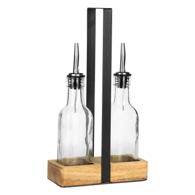 WOK, Öl- und Essigspender-Set, Braun