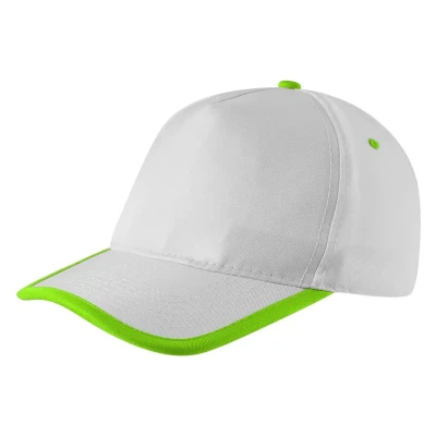 FIVE, Cap mit fünf panels, klettverschluss, Lime-Grün