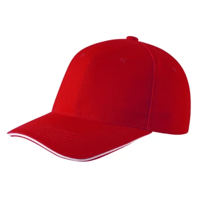 RUNNER, Cap mit sechs panels, sandwich-visier, metallschnalle, Rot