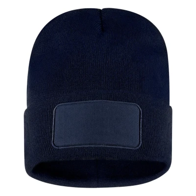 ANDI, Wintermütze mit quadratischem Aufnäher, Blau