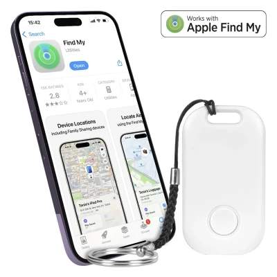KEY FINDER, Find-My-Schlüsselanhänger mit Ortungsfunktion, Weiss