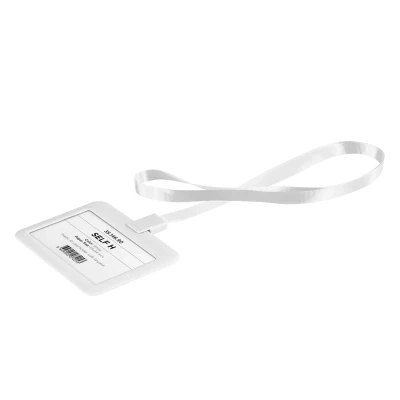 SELF H, lanyard id holder, white