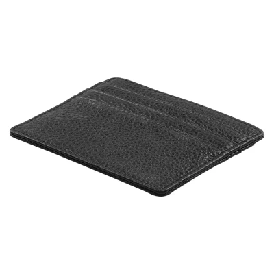 DEBIT, genuine leather card holder, black