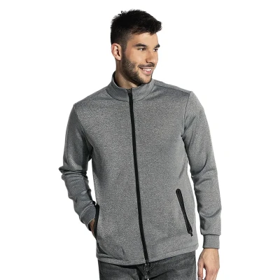 CLARK, unisex high collar sweatshirt ash