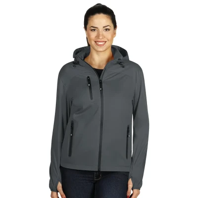 RIDER WOMEN, ženska softshell jakna sa kapuljačom, tamno siva