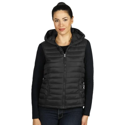 JET WOMEN, women's hooded body warmer, black