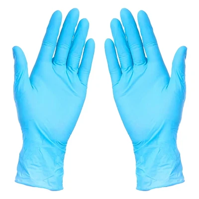 NITRILE GLOVES, nitrile disposable gloves, 100 pc, sky blue