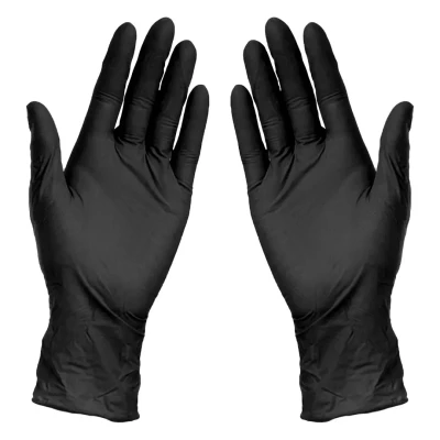 NITRILE GLOVES, Einweg-nitril-handschuhe, 100 stk, Schwarz