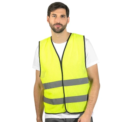 GLOW MESH, workwear vest, neon yellow