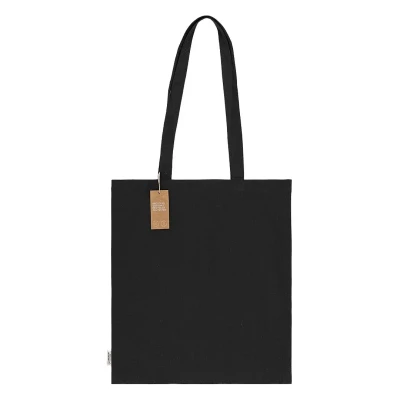 NATURELLA RECYCLE 120, recycled cotton bag, 120 g/m2, black