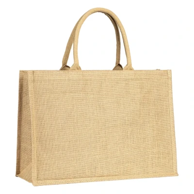 GOA, jute bag with zipper, beige