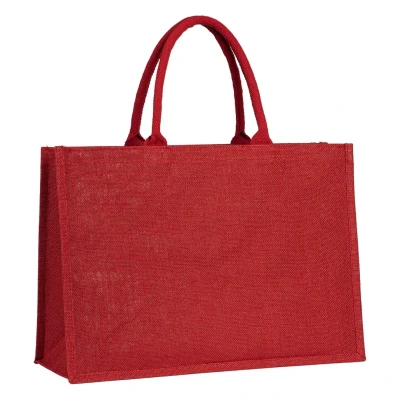 GOA, Tasche aus Jute mit Reißverschluss, Rot