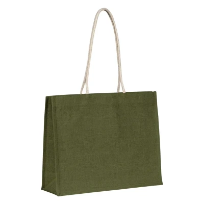 CALABRIA, Tasche aus Jute, Olive
