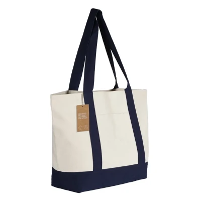 SUNSET, Recycelte Tasche aus Baumwolle, 300 g/m2, Blau