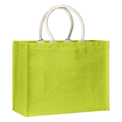 MAGNOLIA, Tasche aus Jute, Lime-Grün