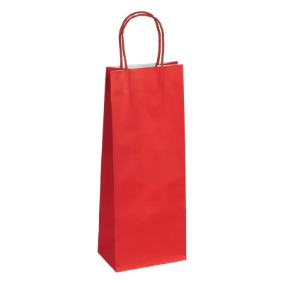 ARISTO, papirna kesa za flašu, 120 g/m2, crvena