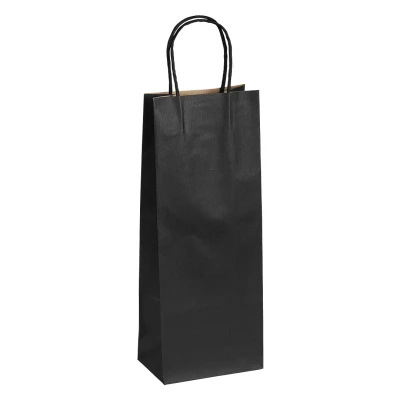 ARISTO, papirna kesa za flašu, 120 g/m2, crna