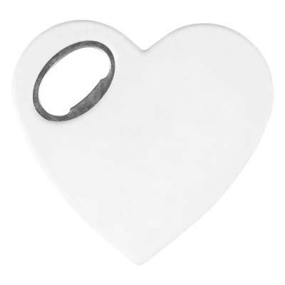 MAGNET HEART, Flaschenöffner mit Magnet, Weiss