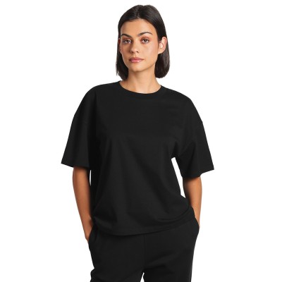 BIG T LADY, damen-oversize-t-shirt aus bio-baumwolle, 180 g/m2, black