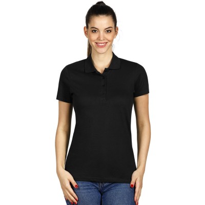 UNA, women's polo shirt, 180 g/m2, black