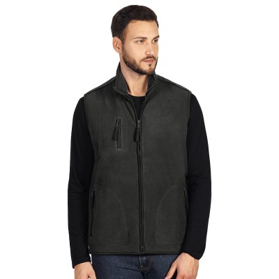 POLARIS VEST, unisex polar fleece vest, dark gray