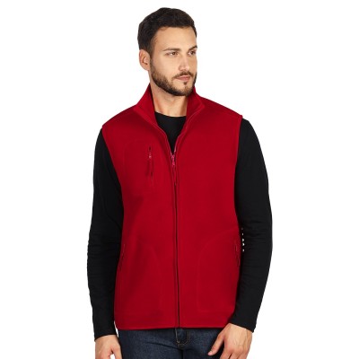 POLARIS VEST, unisex polar fleece vest, red
