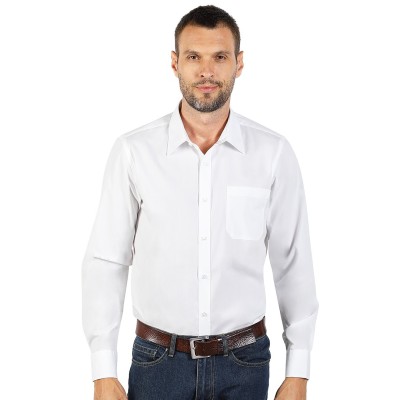 BUSINESS LSL MEN, men's long sleeves shirt, regular fit, white