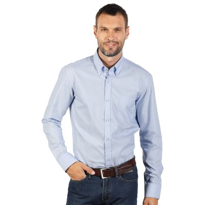 OXFORD LSL MEN, men's long sleeve shirt, regular fit, sky blue