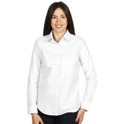 OXFORD LSL WOMEN, women's long sleeve shirt, classic adjusted fit, white