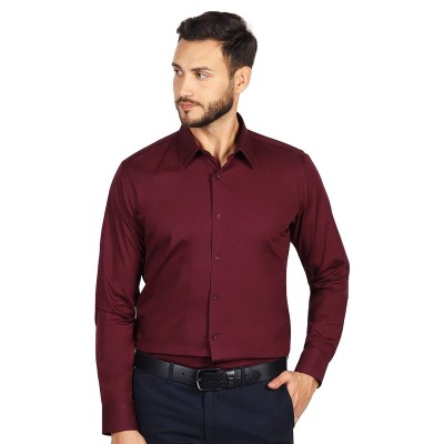 CLUB LSL MEN, men's long sleeve shirt, slim fit, burgundy