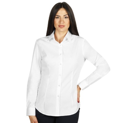 CLUB LSL WOMEN, women's long sleeve shirt, slim fit, white