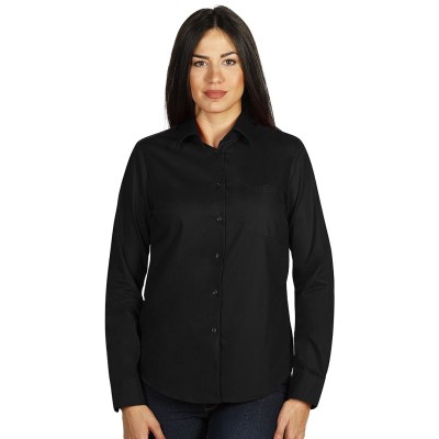 COMFORT LSL WOMEN, women's long sleeve cotton shirt, black