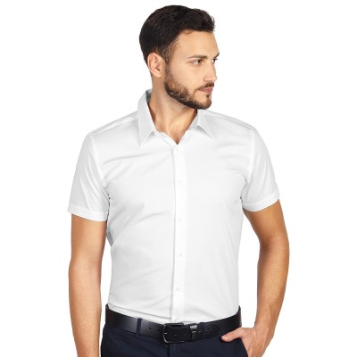 CLUB SSL MEN, mens short sleeve shirt, slim fit, white