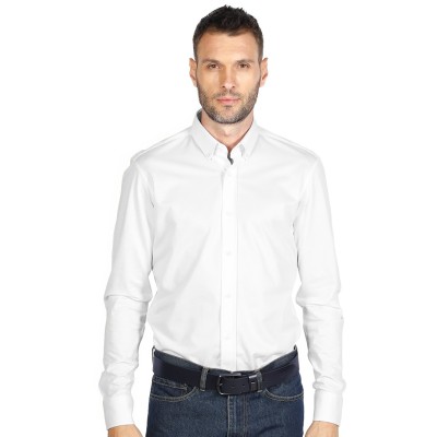 GRANT LSL, men's long sleeve shirt, white