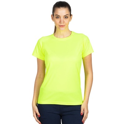 CROSSFIT LADY, women's t-shirt, 100% polyester, neon yellow